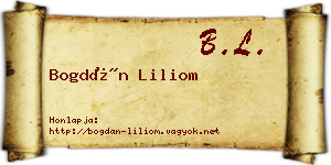 Bogdán Liliom névjegykártya